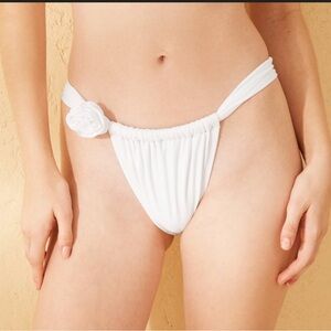 Target White Rosette High Leg Bikini Bottom Cheeky